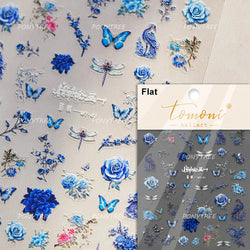 Lace Butterfly Hollow Out Fabric Romantic Flower Pattern Chic Adhesive Nail Art Sticker Rhinestone Manicure Decals Nail Supplies (ONLINE ORDER ONLY)