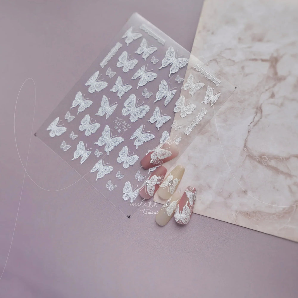 Dreamy Chic Butterfly Flower Bowknot Square Rhinestone Crystal 5D Self Adhesive Nail Art Stickers Fantasy Shiny Manicure Decals (ONLINE ORDER ONLY)