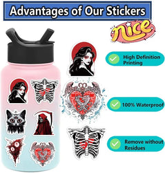 10/25/50pcs Red Gothic Horror Skeleton and Scary Devil Demons Sticker Packs (ONLINE ORDER ONLY)