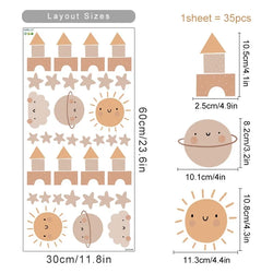 Boho Rainbow Sun Nursery Wall Decals Stickers Kids Room Decor (Online Order Only)