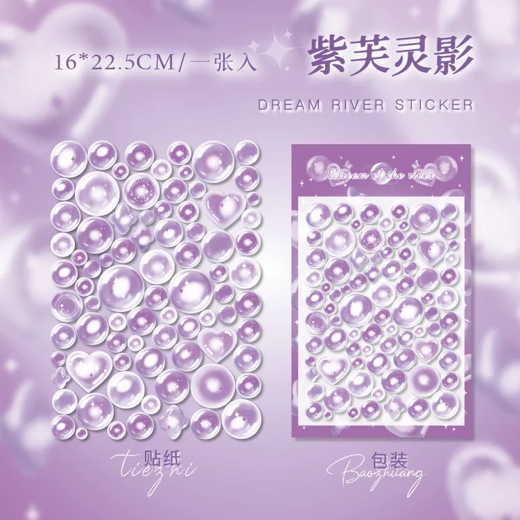 1PCS Kawaii Laser Bubbles Decorative Stickers Diary Idol Photocards DIY Craft Stickers Scrapbooking Stickers Confetti Sticker (Online Order Only)