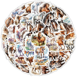 10/50pcs Cute Horse Graffiti Stickers Animal Decals DIY Suitcase Water Bottle Phone Guitar Laptop Car Motorcycle Skateboard (Online Order Only)