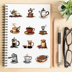50 pcs Hot Coffee Bean Stickers Fashion Home Bedroom Decor Mural Decal Theme Door Wallpaper Sticker (ONLINE ORDER ONLY)