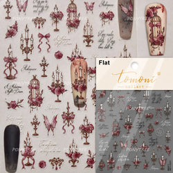 Watercolor Style Colourful Rose Flower Embossment Romantic Garden 5D Self Adhesive Nail Art Decoration Stickers Manicure Decals (ONLINE ORDER ONLY)
