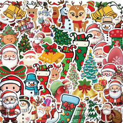 50pcs Retro Christmas Cartoon Children Stickers Decals Decoration DIY Phone Notebook Suitcase Laptop Fridge Wall Sticker (ONLINE ORDER ONLY)