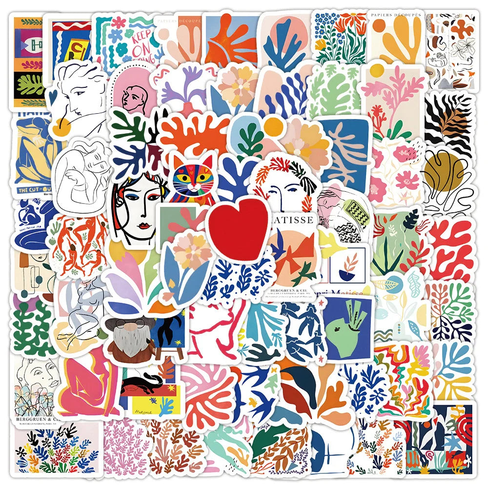 Matisse Abstract Art Oil Painting Stickers - 10/30/50/100pcs for Scrapbook, Laptop, Phone, Suitcase (Online Order Only)