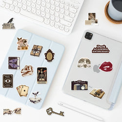 50PCS Cool Aesthetic Dark Academia Stickers Waterproof Cartoon Art Decals Phone Laptop Luggage Skateboard Sticker (ONLINE ORDER ONLY)