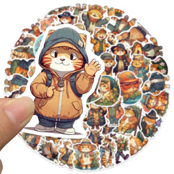 10/30/50PCS Cute Orange Cat Stickers Funny Cartoon Animals Decal Toys DIY Decoration Notebook Guitar Fridge Kids Sticker Gift (Online Order Only)