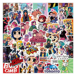 10/30/55/110PCS Scott Pilgrim Stickers Animation Decals Waterproof Cartoon stickers Kids Toys Scrapbook Luggage Guitar Car Bike (ONLINE ORDER ONLY)