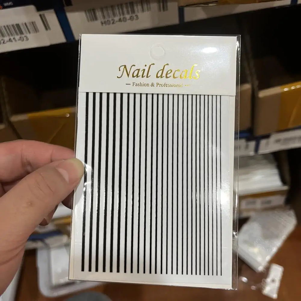 1Pc Laser Silver Gold Lines Stripe Nail Sticker Metal Strip Luxury Nails Slider Self Adhesive Slider Papers Transfer Stickers *& (Online Order Only)
