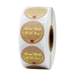 500pcs/roll Handmade with Love Letter Stickers Thank You Stickers Labels Wedding Box Gift Packing Decoration Stationery Stickers (ONLINE ORDER ONLY)