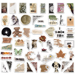 10/30/50PCS Broken Painting PVC Sticker Aesthetic Children's Decoration Scrapbooking Korean Stationery School Supplies for Kids (ONLINE ORDER ONLY)
