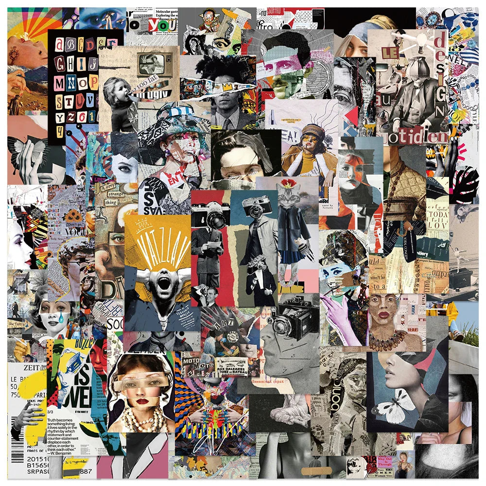 50Pcs Modern Art Stickers for Laptop, Fridge, Guitar, Luggage, Phone, Skateboard, Scrapbook, Car, Kid Gift (ONLINE ORDER ONLY)