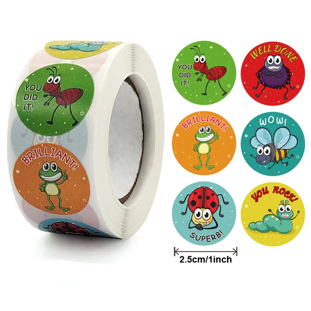 500pcs/roll 1inch Cartoon Animal Children Sticker Label Thank You Cute Toy Game Sticker DIY Gift Sealing Label Decoration 
 (ONLINE ORDER ONLY)