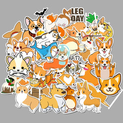 50 pcs/pack Kawaii Corgi Waterproof PVC Journal Decorative Stationery Craft Stickers Scrapbooking DIY Diary Album Stick Label (ONLINE ORDER ONLY)