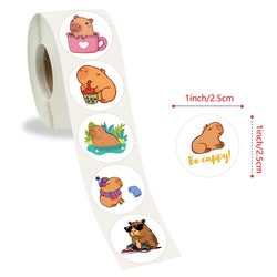 100-500pcs Cute Plump Capybara Cartoon Brown Animals Stickers DIY Scrapbook Phone Reward Seal Label Wall Sticker Kid Toy (Online Order Only)