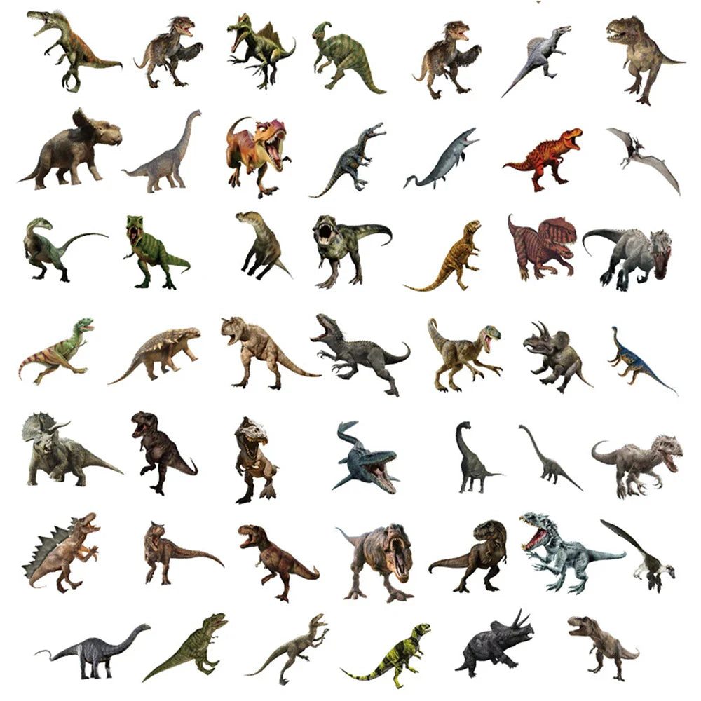 10/30/50/100PCS Jurassic Dinosaur Cool Stickers Graffiti Toys For Boys Kids DIY Fridge Skateboard Phone Notebook PVC Car Sticker (Online Order Only)