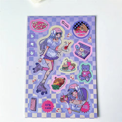 Korean ins Sweet Cool Girl Sticker Scrapbooking Diary DIY Album Decoration Sticker Aesthetic Stationery Art Supplies Personalizd (ONLINE ORDER ONLY)