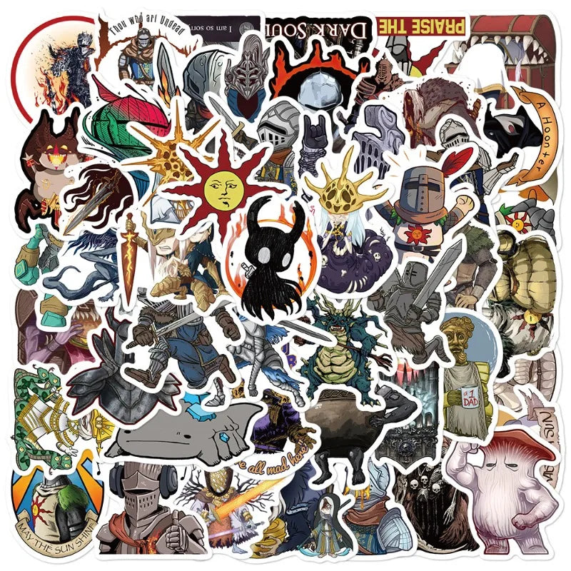 50pcs Dark Souls Game Stickers for Luggage, Water Bottles, Phones, Laptops, Scooters, Refrigerators (Online Order Only)