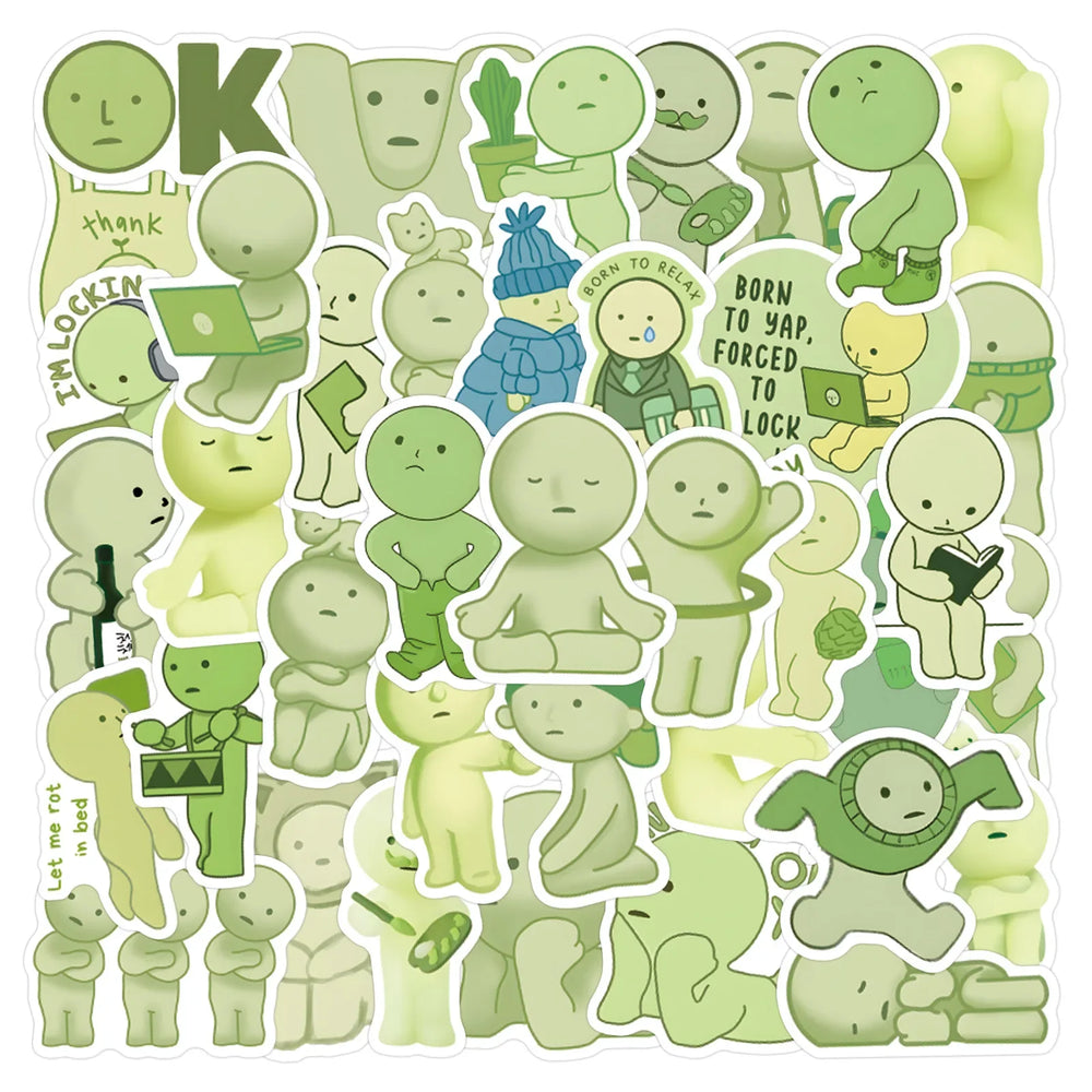 10/30/55PCS Smiski Stickers Cute Cartoon Image Decals Kids Toys Graffiti DIY Laptop Phone Guitar Car Bike Skateboard Decoration (ONLINE ORDER ONLY)