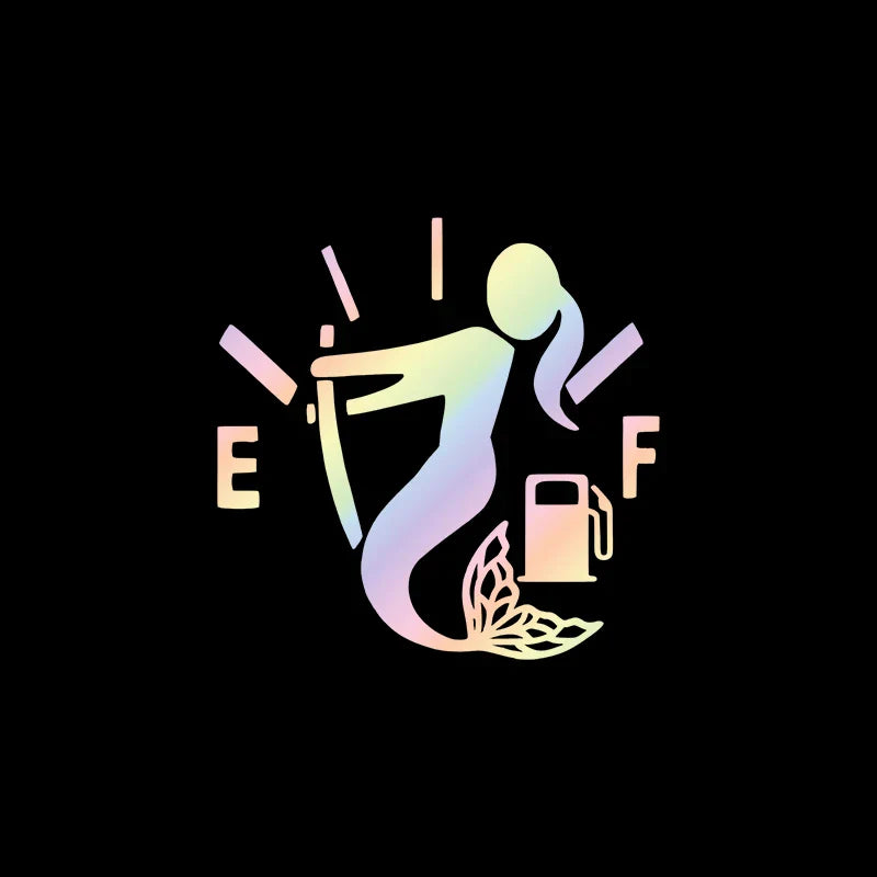Mermaid Empty Full Gas Gauge Sticker for Car Fuel Tank Cap Door Decoration Automotive Supplies Waterproof Vinyl Decals (ONLINE ORDER ONLY)