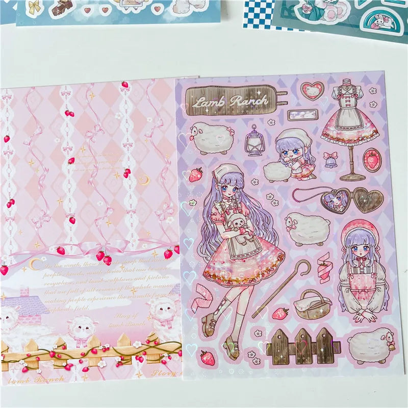 Sweet Cool Campus Girl Series Sticker Scrapbooking DIY Album Decoration Sticker Aesthetic Personalized Kawaii Stationery (ONLINE ORDER ONLY)