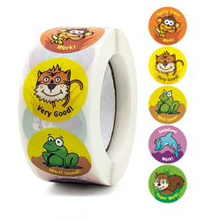 500pcs/roll 1inch Cartoon Animal Children Sticker Label Thank You Cute Toy Game Sticker DIY Gift Sealing Label Decoration 
 (ONLINE ORDER ONLY)