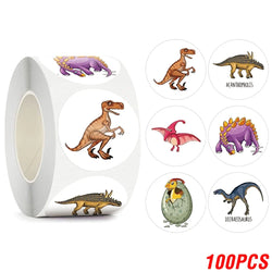 100-500PCS Children's Cartoon Stickers Little Dinosaur Pattern Kids Stationery Supplies School Teacher Supplies Reward Stickers (Online Order Only)