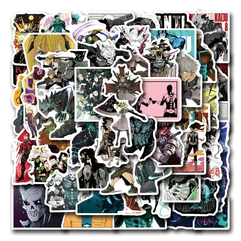 Kaiju No. 8 Anime Stickers (50pcs) for Luggage, Water Cup, Phone, Laptop, Scooter, Refrigerator Decoration (ONLINE ORDER ONLY)