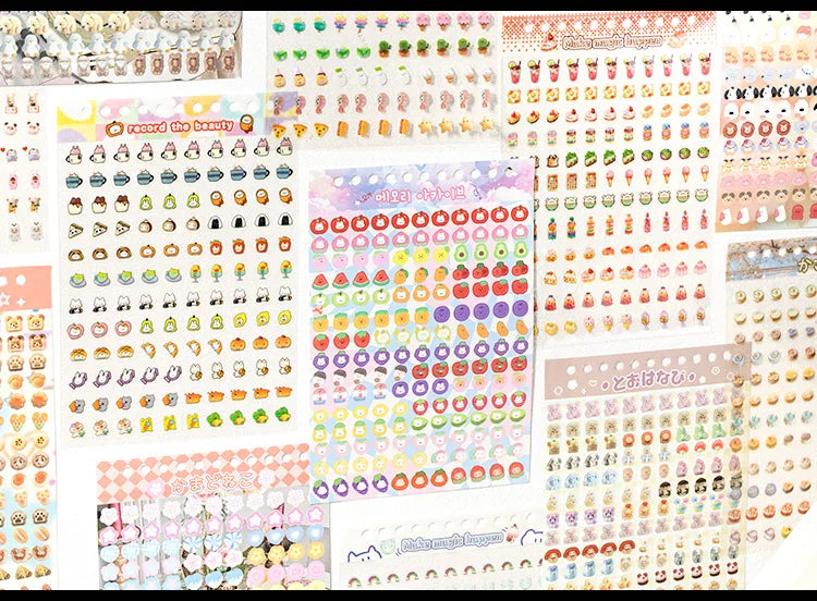 18 Sheets/piece Cute Mini Stickers Decorative Stickers Scrapbooking Laptop DIY Sticker Kids Toy Gift School Stationery (ONLINE ORDER ONLY)
