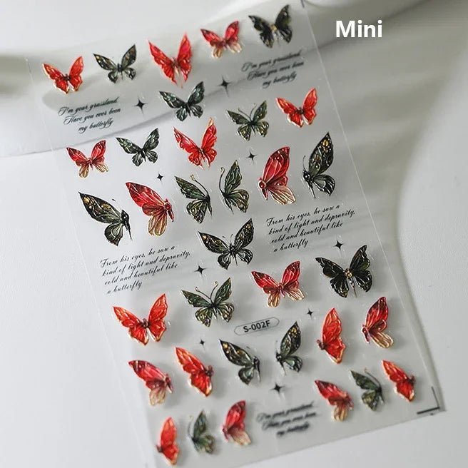 Cat Eye Halloween Terror Spider Cross Rose Love Heart Flower Snake Web Candy Bunny Thrilling Nail Art Stickers Manicure Decals (Online Order Only)