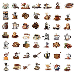 50 pcs Hot Coffee Bean Stickers Fashion Home Bedroom Decor Mural Decal Theme Door Wallpaper Sticker (ONLINE ORDER ONLY)