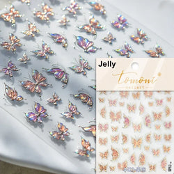 Delicate Tender Purple Butterfly Seal Pattern Insect Shiny Golden Stroke Nail Art Decoration Sticker Dressy Laser Manicure Decal (ONLINE ORDER ONLY)