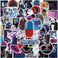 50PCS Y2K Harajuku Cyberpunk Toy Sticker Anime Cybernetic Cool Graffiti Kid Car Phone Laptop Motorcycle Helmet Decal Stickers (ONLINE ORDER ONLY)