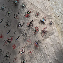 Cat Eye Halloween Terror Spider Cross Rose Love Heart Flower Snake Web Candy Bunny Thrilling Nail Art Stickers Manicure Decals (Online Order Only)