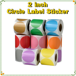 2" Round Direct Thermal Stickers - 600 Labels/Roll (ONLINE ORDER ONLY)