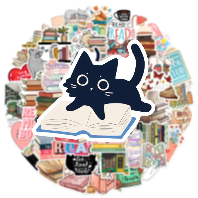 10/30/50PCS Cartoon Animal Reading Children's PVC Sticker Aesthetic Decoration Scrapbooking Stationery School Supplies for Kids (ONLINE ORDER ONLY)