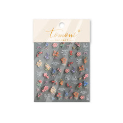 Dried Flower Butterfly Wildflowers Daisy Lily Moth Orchid Garden Self Adhesive Nail Art Stickers Chic Manicure Decals Wholesale (ONLINE ORDER ONLY)