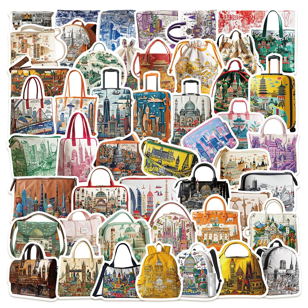 10/50pcs Funny World Famous City Landmark Pattern Backpacks Stickers Travel Luggage Scenery Decals DIY Suitcase Bike Car Sticker (Online Order Only)
