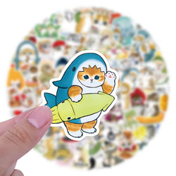 Kawaii Cat Stickers Mofusand Cartoon Animal Decals for Laptop, Luggage, Guitar, Bike (10/30/50/110PCS) (Online Order Only)