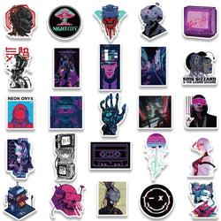 10/25/50Pcs Cartoon Cool Cyberpunk Sticker Packs (ONLINE ORDER ONLY)