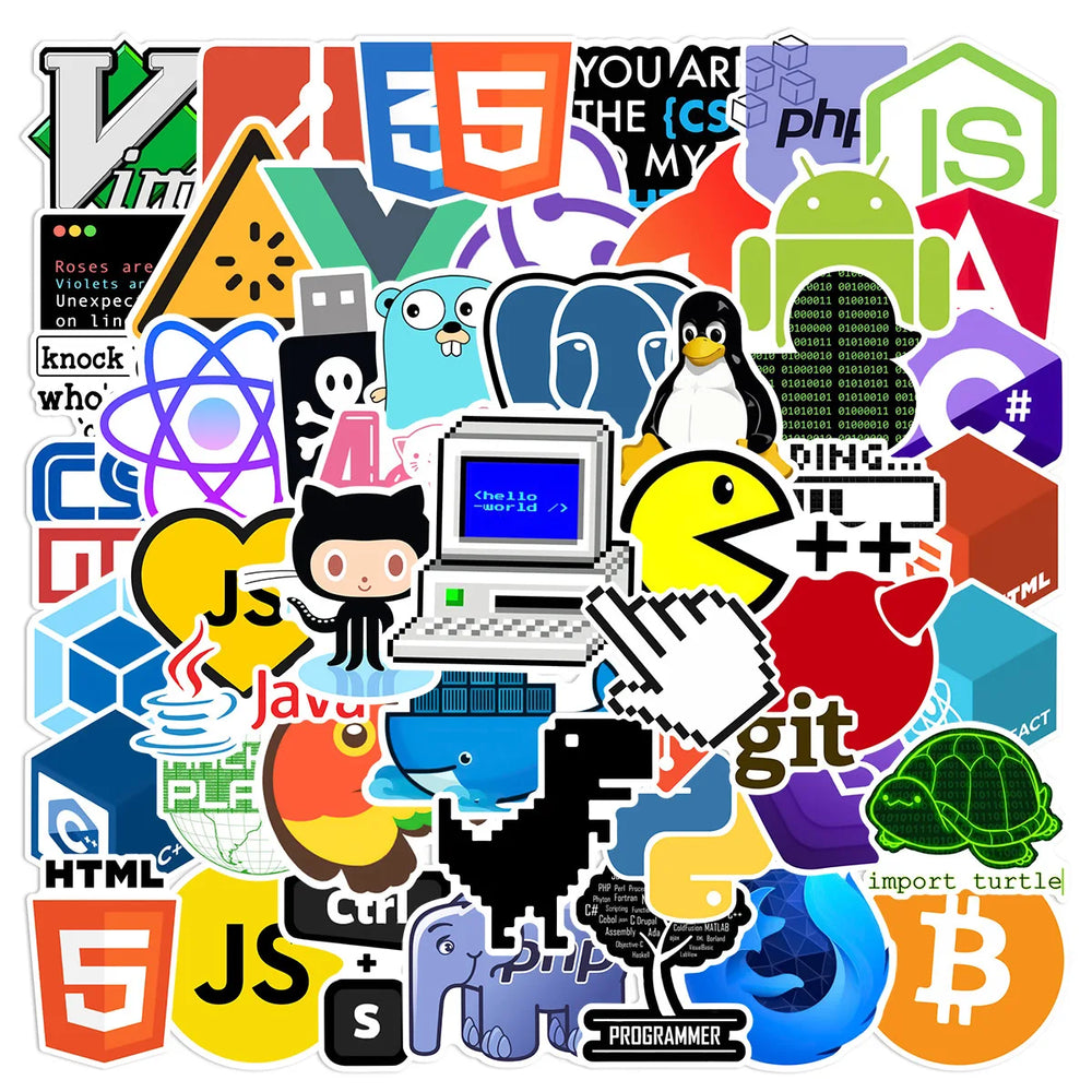Programmer Geek Java Git Stickers for Laptop, Phone, Water Bottle, Car (ONLINE ORDER ONLY)
