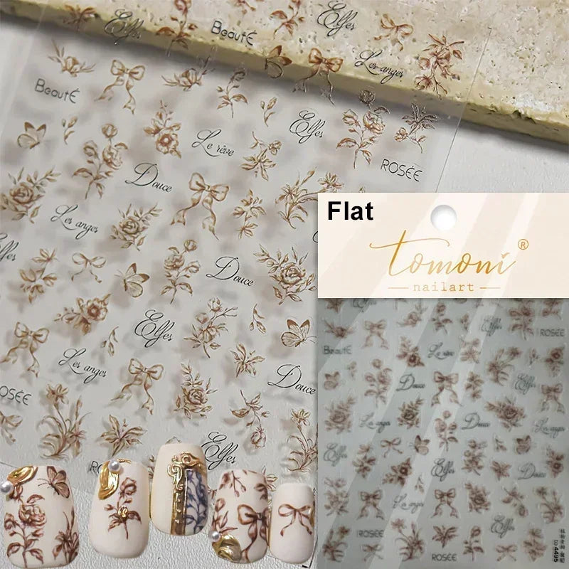 Dreamy Chic Butterfly Flower Bowknot Square Rhinestone Crystal 5D Self Adhesive Nail Art Stickers Fantasy Shiny Manicure Decals (ONLINE ORDER ONLY)