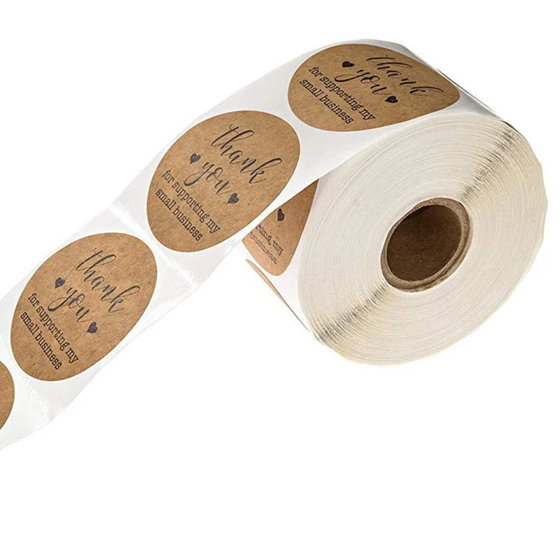 500pc/roll 1inch Thank You for Supporting My Small Business Stickers Sealing Business Stationery Sticker for Store Shopping (ONLINE ORDER ONLY)