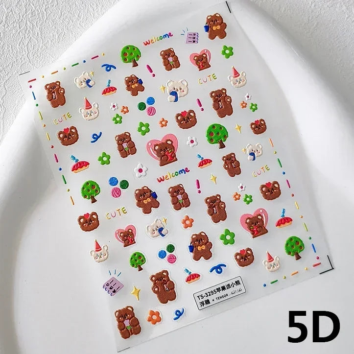 Cookies Chocolate Love Heart Flower Bowknot Rabbit Bunny Lace Bear Star Bouquet Rabbit Adhesive Nail Art Sticker Manicure Decal (ONLINE ORDER ONLY)