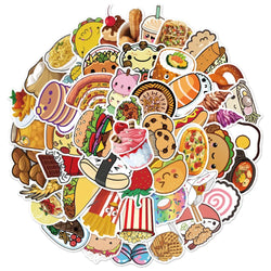 10/30/50PCS Creative Cartoon Food Sticker Packs (ONLINE ORDER ONLY)