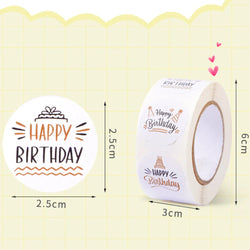 100-500pcs Cute Happy birthday Stickers for Gift Wrapping Decoration Envelope Sealing Label Kids toys Stationery Stickers 1inch (ONLINE ORDER ONLY)
