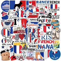 50PCS French Pop Style Stickers Aesthetic Phone Laptop Fridge Water Bottle DIY Waterproof Graffiti Cartoon Simple Sticker Pack (ONLINE ORDER ONLY)