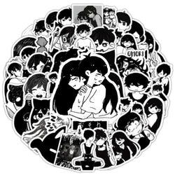 10/30/50pcs Black White Game Omori Graffiti Stickers Decals DIY Skateboard Laptop Motorcycle Luggage Car Bike Waterproof Sticker (ONLINE ORDER ONLY)