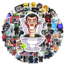 10/30/50/100PCS Skibidi Toilet Sticker Graffiti PVC Waterproof Notebook Laptop Fridge Bike Wall Funny Cartoon Decals Kids Toys (ONLINE ORDER ONLY)
